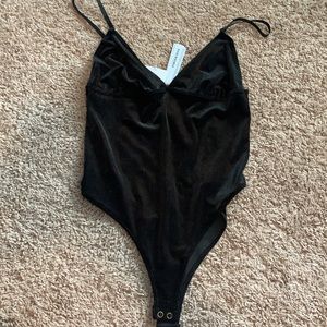 black ribbed bodysuit